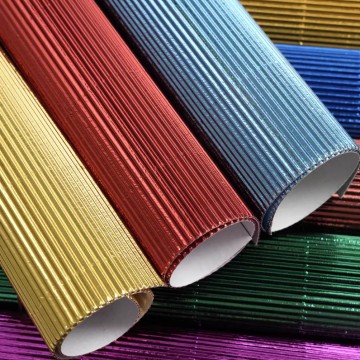Metallic Corrugated Paper 280 GSM - A4 & 50cm x 70cm Sizes from China Suppliers and Factory with 16 Color Options