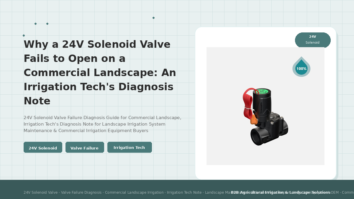 Why a 24V Solenoid Valve Fails to Open on a Commercial Landscape: An Irrigation Tech's Diagnosis Note