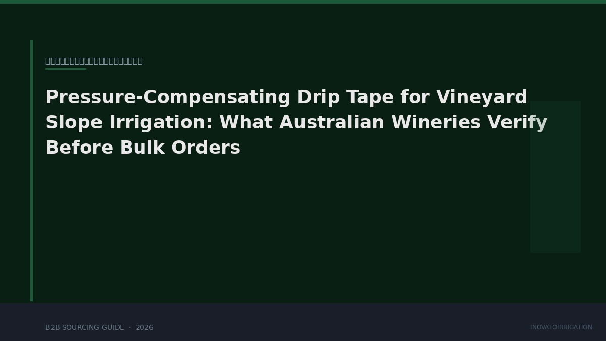 Pressure-Compensating Drip Tape for Vineyard Slope Irrigation: What Australian Wineries Verify Before Bulk Orders