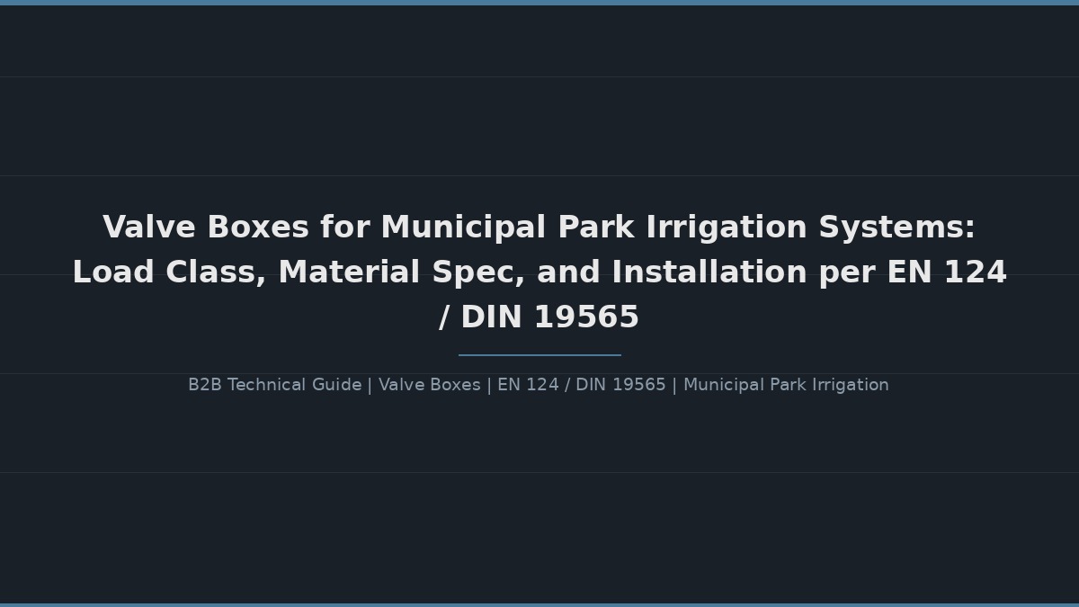 Valve Boxes for Municipal Park Irrigation Systems: Load Class, Material Spec, and Installation per EN 124 / DIN 19565