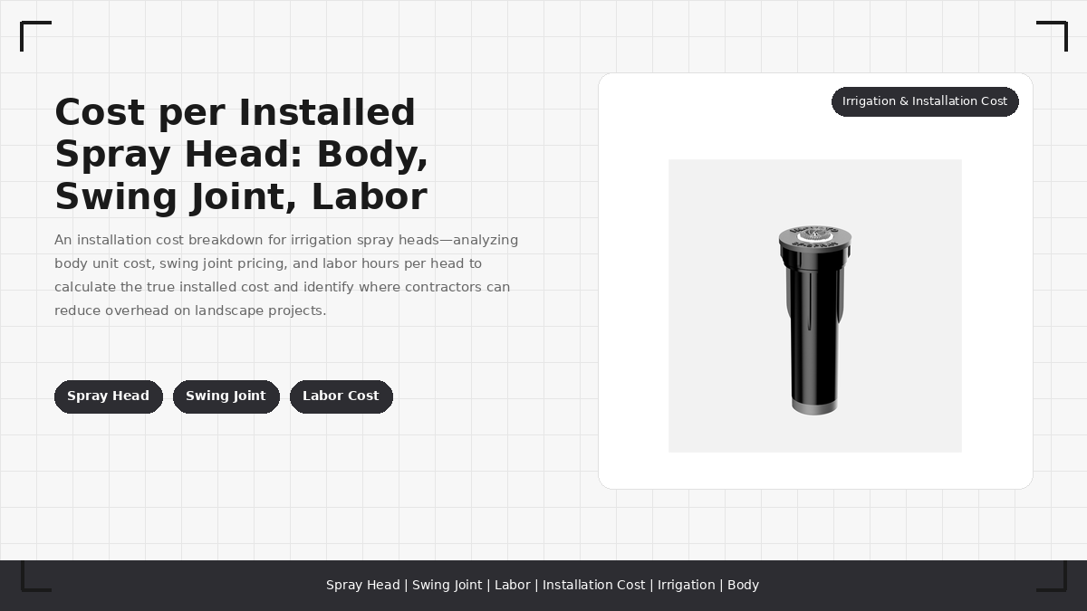 Cost per Installed Spray Head: Body, Swing Joint, Labor