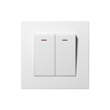 E3 2 Gang 1 Way Switch With Light/2 Gang 2 Way Switch With Light