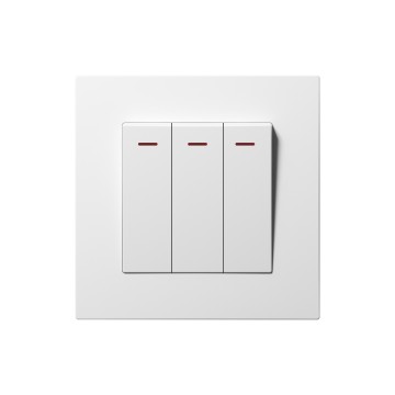 E3 3 Gang 1 Way Switch With Light