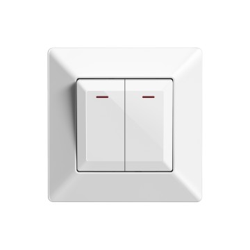 E6 2 Gang 1 way switch with light/2 Gang 2 way switch with light