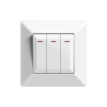 E6 3 Gang 1 way switchwith light/3 Gang 2 way switchwith light