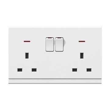 A20 Double 13A switch socket with neon(single pole)/Double 13A switch socket with neon(double pole)