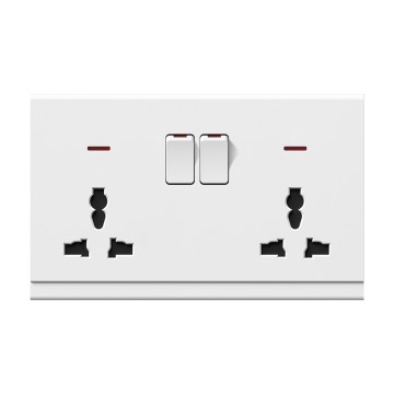 A20 Double universal switch socket with neon