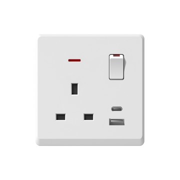 A17 13Aswitch socket+TypeA+C with neon (single pole)/13Aswitch socket+TypeA+C with neon (double pole)