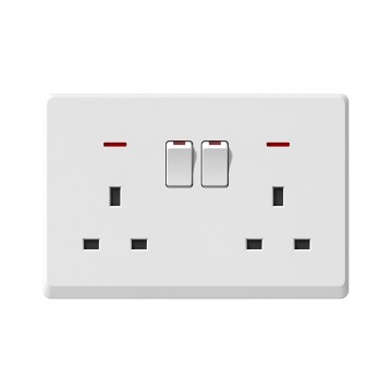 A17 Double 13A switch socket with neon(single pole)/Double 13A switch socket with neon(double pole)