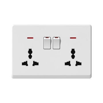 A17 Double universal switch socket with neon