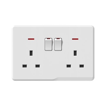 A18 Double 13A switch socket with neon(single pole)/Double 13A switch socket with neon (double pole)