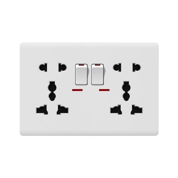 A14series Double 5 pin MF switched socketwith neon