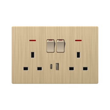 A11 Double 13A switch socket +TypeA+C(single pole)/Double 13A switch socket +TypeA+C(double pole)