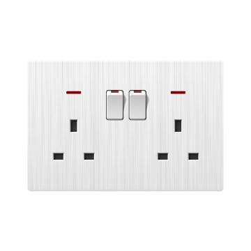 A11 Double 13A switch socket with neon(single pole)/Double 13A switch socket with neon(double pole)