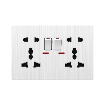 A11 Double 5 pin MF switched socket with neon