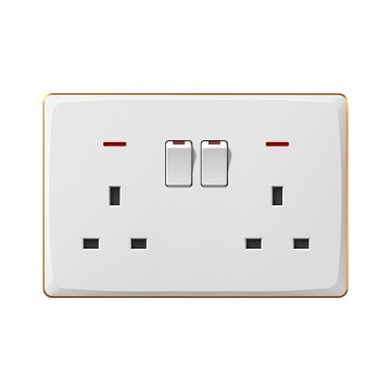 A21Double 13A switch socket with neon(single pole)/Double 13A switch socket with neon(double pole)