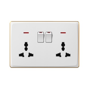 A21 Double universal switch socketwith neon