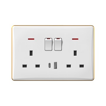A15 series Double 13A switch socket +TypeA+C(single pole)/Double 13A switch socket +TypeA+C(double pole)