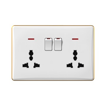 A15 series Double universal switch socketwith neon