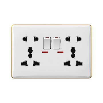A15 series Double 5 pin MF switched socketwith neon