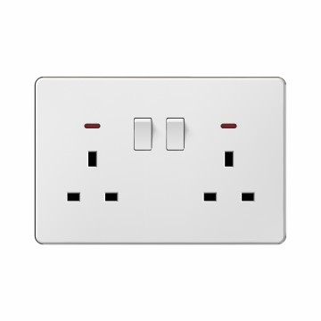 A12 Double 13A switch socket with neon(single pole)/Double 13A switch socket with neon(double pole)