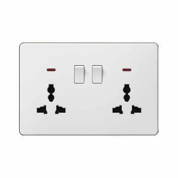 A12 Double universal switch socket with neon