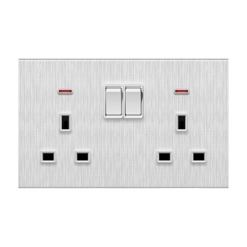 A19 Double 13A switch socket with neon(single pole)/Double 13A switch socket with neon (double pole)