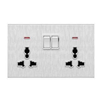 A19 Double universal switch socket with neon