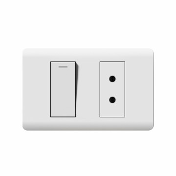 A10 series 1Gang1Way Switch With Italian Round Socket/1Gang2Way Switch With Italian Round Socket