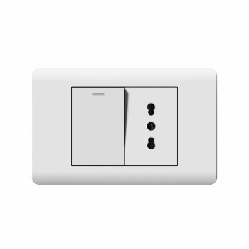 A10 series 1Gang1Way Switch With Italian Socket With Ground/1Gang2Way Switch With Italian Socket With Ground
