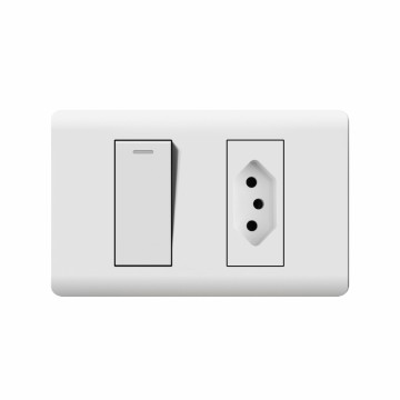 A10 series 1Gang1Way Switch With Brazilian Socket/1Gang2Way Switch With Brazilian Socket