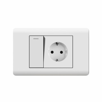 A10 series 1Gang1Way Switch With European Socket/1Gang2Way Switch With European Socket