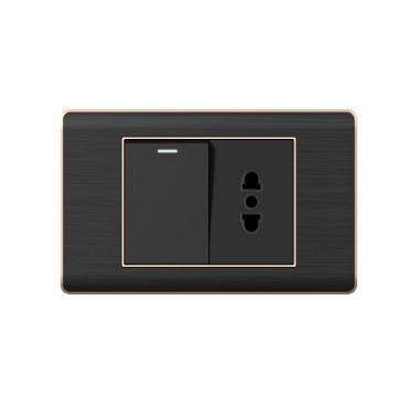 A20 series 1Gang1Way Switch With Flat 2 Socket With Ground/1Gang2Way Switch With Flat 2 Socket With Ground