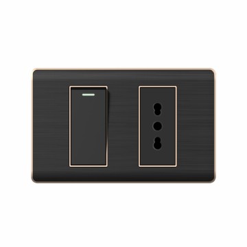 A20 series 1Gang1Way Switch With Italian Socket With Ground/1Gang2Way Switch With Italian Socket With Ground