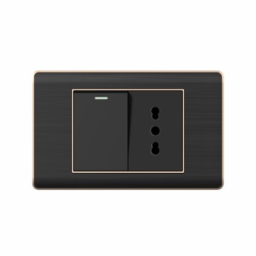 A20 series 1Gang1Way Switch With Italian Socket With Ground/1Gang2Way Switch With Italian Socket With Ground