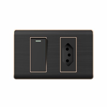 A20 series 1Gang1Way Switch With Brazilian Socket/1Gang2Way Switch With Brazilian Socket