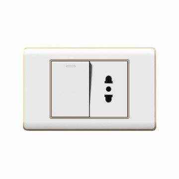 A30 series 1Gang1Way Switch With Flat 2 Socket With Ground/1Gang2Way Switch With Flat 2 Socket With Ground