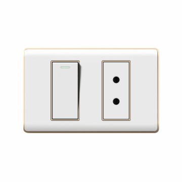 A30 series 1Gang1Way Switch With Italian Round Socket/1Gang2Way Switch With Italian Round Socket