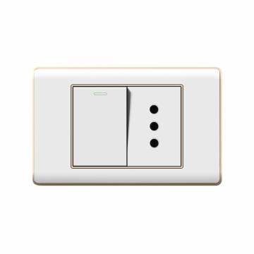 A30 series 1Gang1Way Switch With Italian Round Socket With Ground/1Gang2Way Switch With Italian Round Socket With Ground