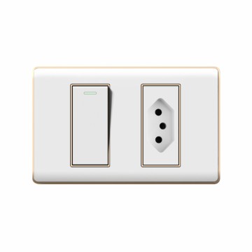 A30 series 1Gang1Way Switch With Brazilian Socket/1Gang2Way Switch With Brazilian Socket