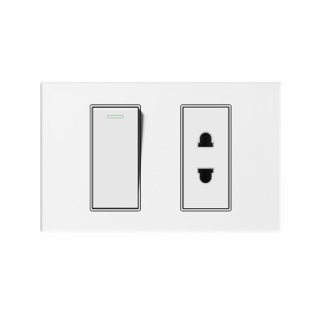 A40 series 1Gang1Way Switch With Flat 2 Socket/1Gang2Way Switch With Flat 2 Socket