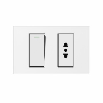 A40 series 1Gang1Way Switch With Flat 2 Socket With Ground/1Gang2Way Switch With Flat 2 Socket With Ground
