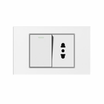 A40 series 1Gang1Way Switch With Flat 2 Socket With Ground/1Gang2Way Switch With Flat 2 Socket With Ground