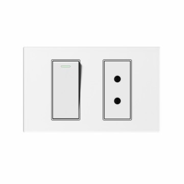 A40 series 1Gang1Way Switch With Italian Round Socket/1Gang2Way Switch With Italian Round Socket