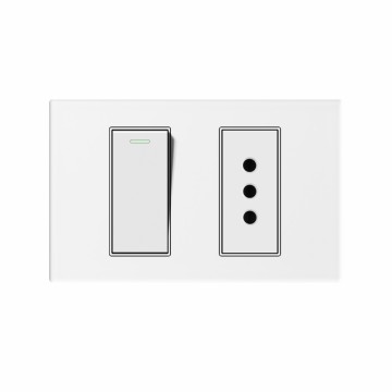 A40 series 1Gang1Way Switch With Italian Round Socket With Ground/1Gang2Way Switch With Italian Round Socket With Ground