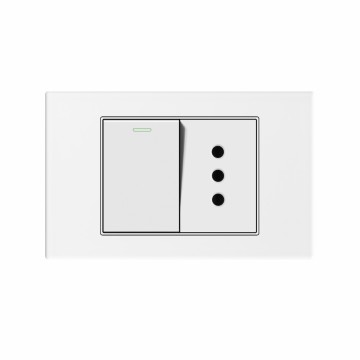 A40 series 1Gang1Way Switch With Italian Round Socket With Ground/1Gang2Way Switch With Italian Round Socket With Ground