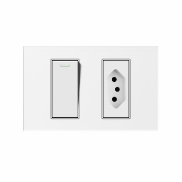 A40 series 1Gang1Way Switch With Brazilian Socket/1Gang2Way Switch With Brazilian Socket