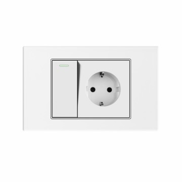 A40 series 1Gang1Way Switch With European Socket/1Gang2Way Switch With European Socket