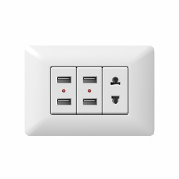 J series Double 2 USB Socket+2P Socket