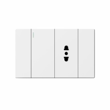 S series 1Gang 1Way Switch With Flat 2 Socket With Ground/1 Gang 2 Way Switch With Flat 2 Socket With Ground